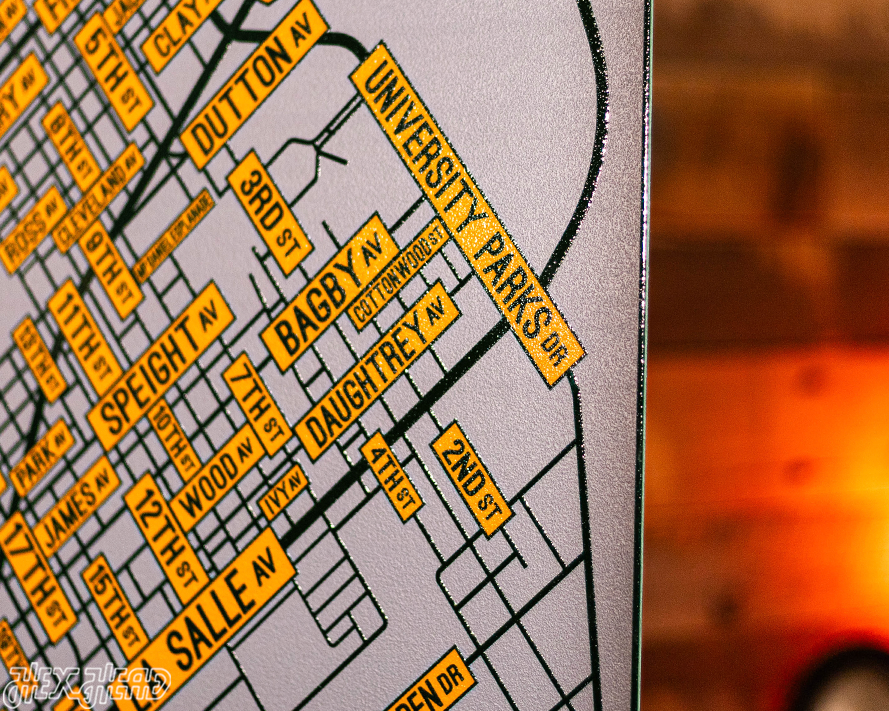 Waco, Texas School Street Poster Single Layer Metal Wall Art