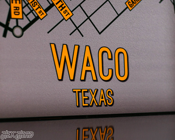 Waco, Texas School Street Poster Single Layer Metal Wall Art