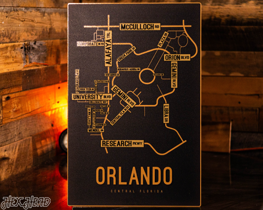 Orlando, Central Florida School Street Poster Single Layer Metal Wall Art