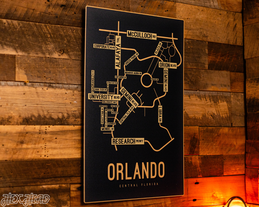 Orlando, Central Florida School Street Poster Single Layer Metal Wall Art