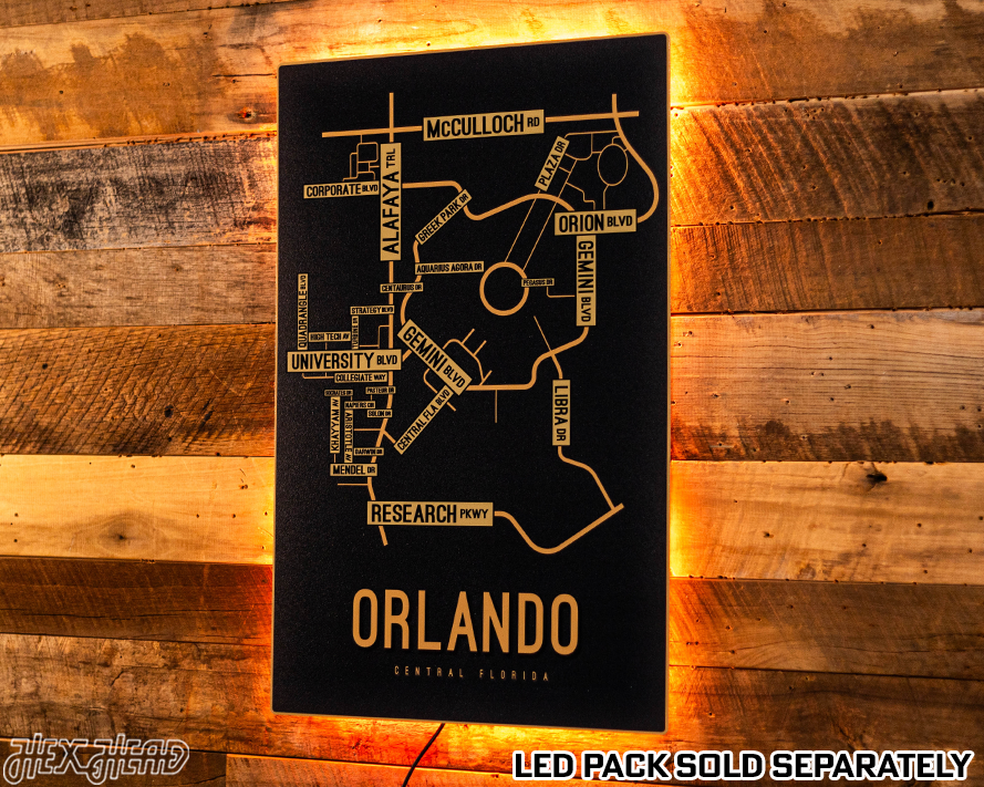 Orlando, Central Florida School Street Poster Single Layer Metal Wall Art