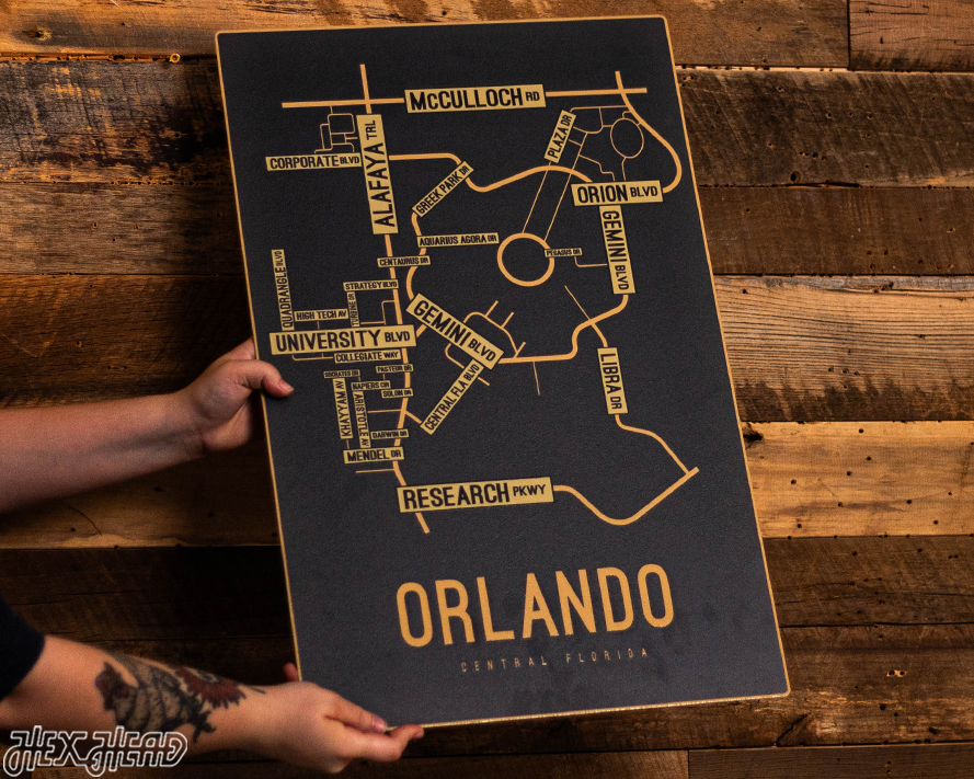 Orlando, Central Florida School Street Poster Single Layer Metal Wall Art