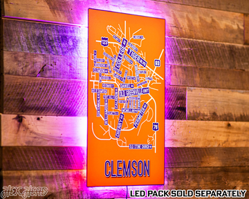 Clemson School Street Poster Single Layer Metal Wall Art