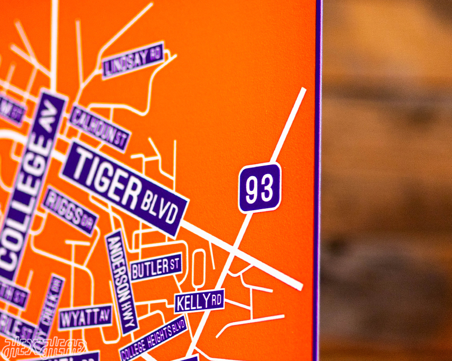 Clemson School Street Poster Single Layer Metal Wall Art