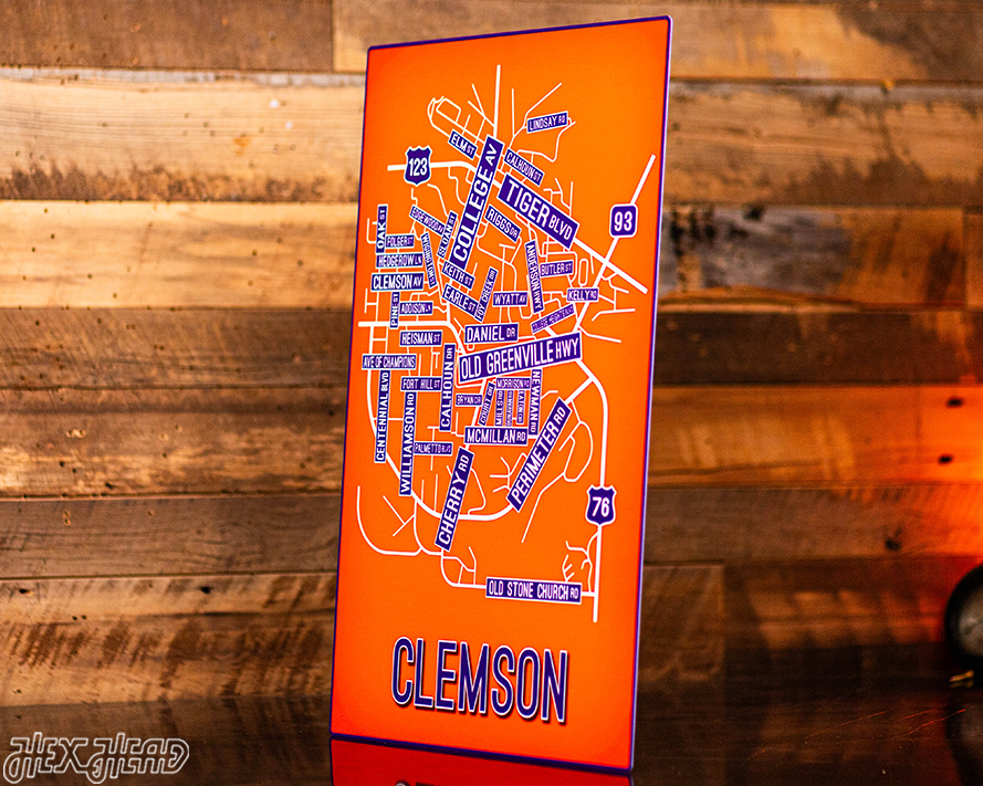 Clemson School Street Poster Single Layer Metal Wall Art