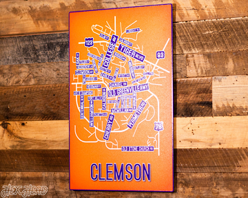 Clemson School Street Poster Single Layer Metal Wall Art