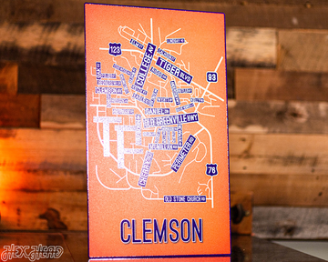 Clemson School Street Poster Single Layer Metal Wall Art