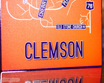 Clemson School Street Poster Single Layer Metal Wall Art