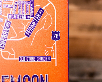 Clemson School Street Poster Single Layer Metal Wall Art