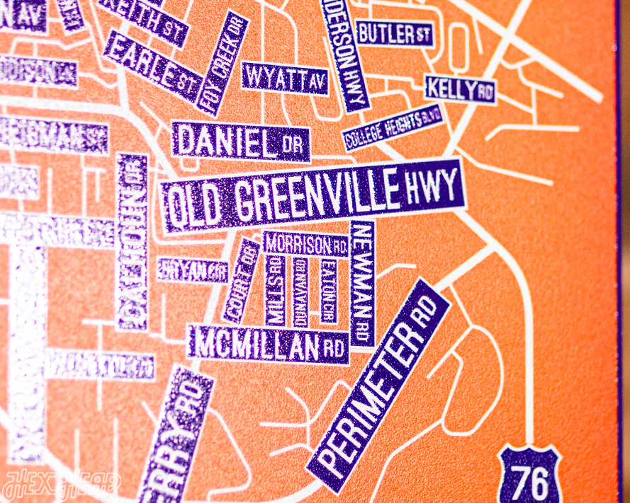 Clemson School Street Poster Single Layer Metal Wall Art