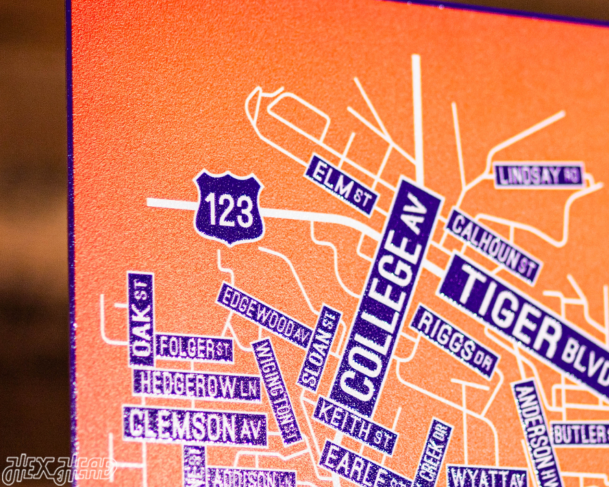 Clemson School Street Poster Single Layer Metal Wall Art