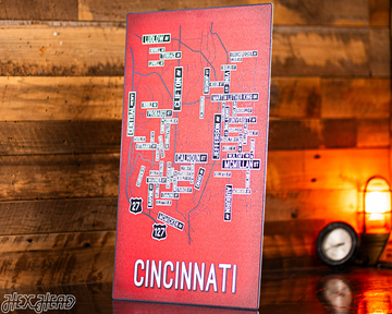 Cincinnati School Street Poster Single Layer Metal Wall Art