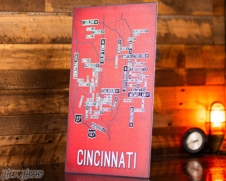 Cincinnati School Street Poster Single Layer Metal Wall Art