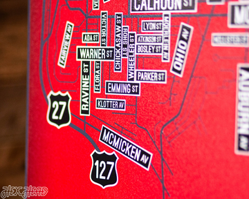 Cincinnati School Street Poster Single Layer Metal Wall Art