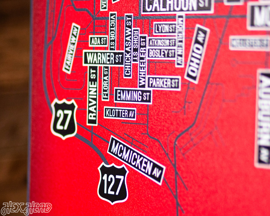 Cincinnati School Street Poster Single Layer Metal Wall Art