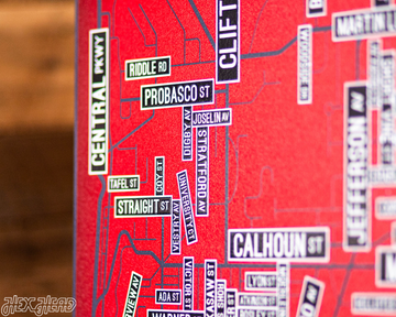 Cincinnati School Street Poster Single Layer Metal Wall Art