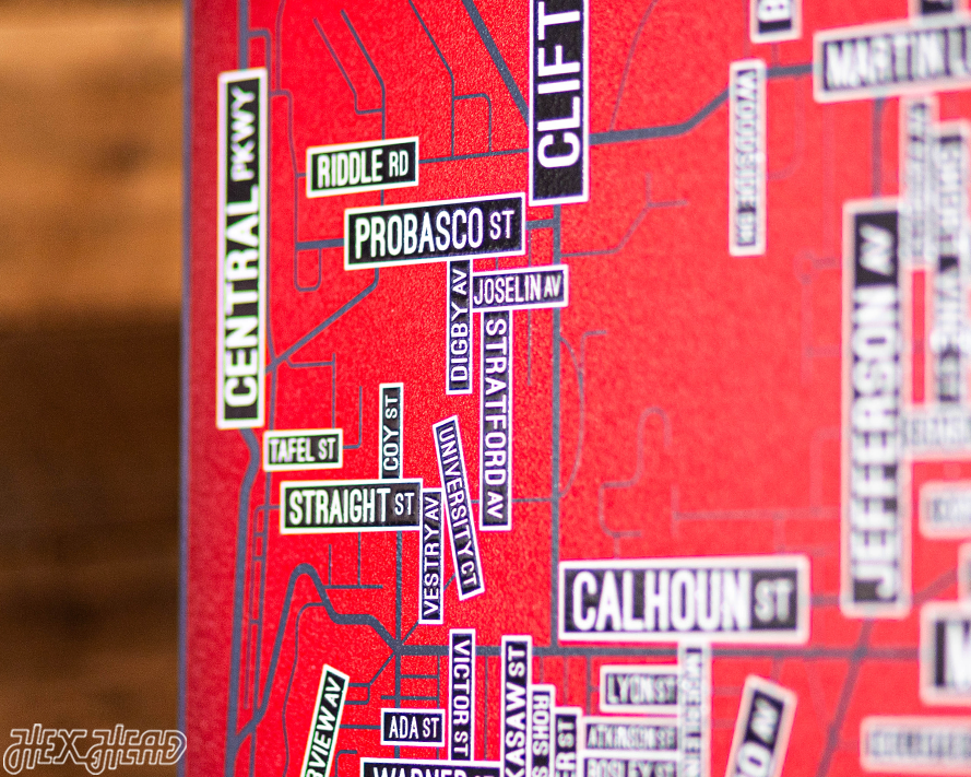 Cincinnati School Street Poster Single Layer Metal Wall Art