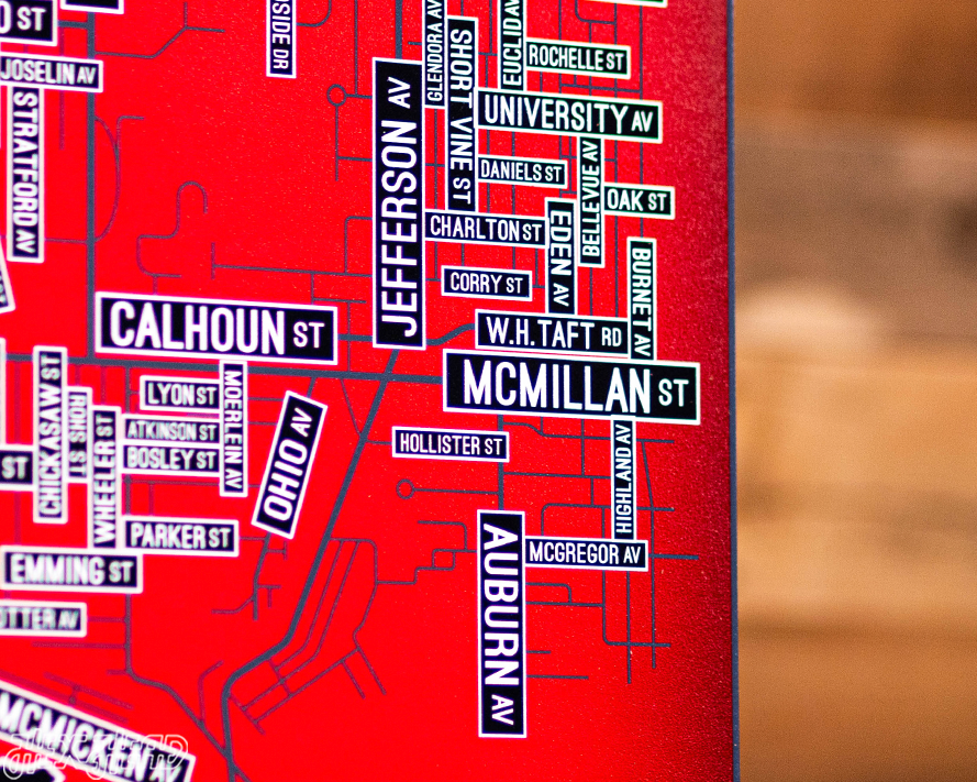 Cincinnati School Street Poster Single Layer Metal Wall Art