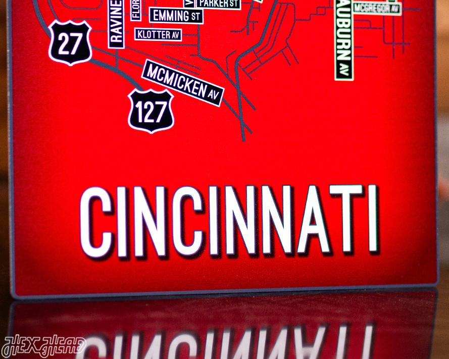 Cincinnati School Street Poster Single Layer Metal Wall Art