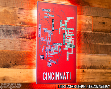Cincinnati School Street Poster Single Layer Metal Wall Art