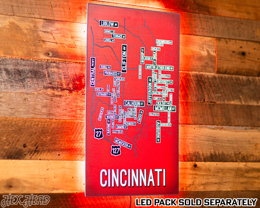 Cincinnati School Street Poster Single Layer Metal Wall Art