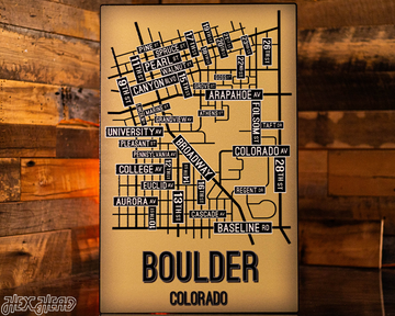 Boulder, Colorado School Street Poster Single Layer Metal Wall Art