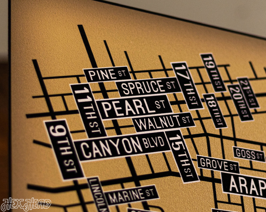 Boulder, Colorado School Street Poster Single Layer Metal Wall Art