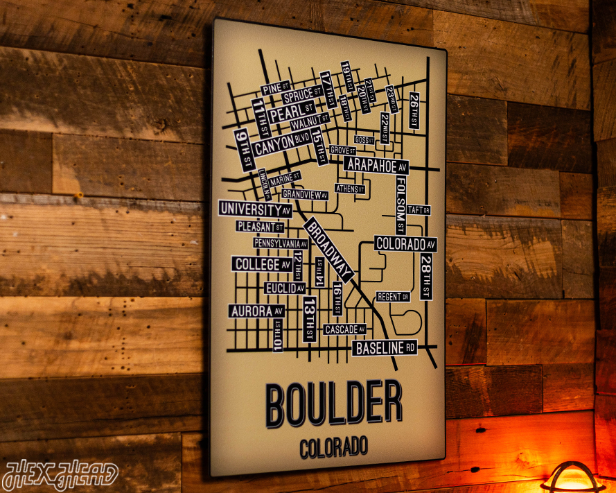 Boulder, Colorado School Street Poster Single Layer Metal Wall Art