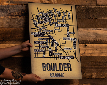 Boulder, Colorado School Street Poster Single Layer Metal Wall Art