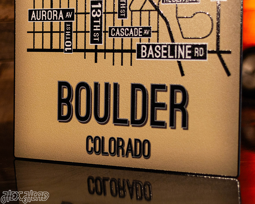 Boulder, Colorado School Street Poster Single Layer Metal Wall Art