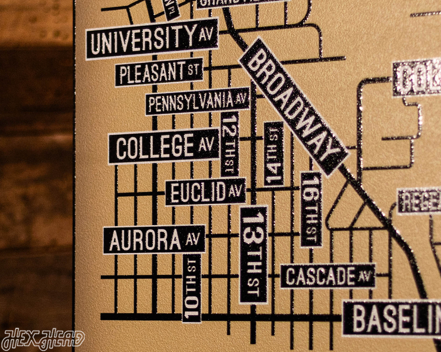 Boulder, Colorado School Street Poster Single Layer Metal Wall Art