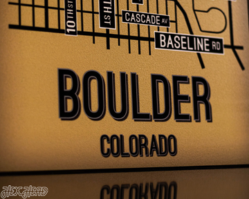 Boulder, Colorado School Street Poster Single Layer Metal Wall Art