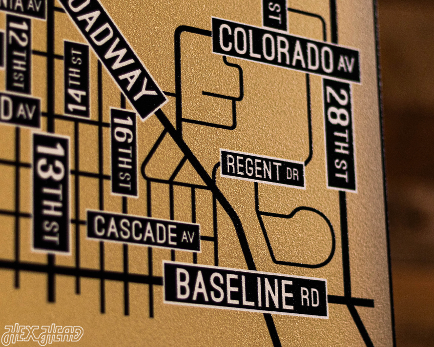 Boulder, Colorado School Street Poster Single Layer Metal Wall Art
