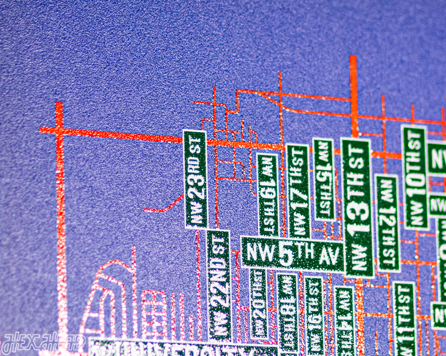 Gainesville, Florida School Street Poster Single Layer Metal Wall Art