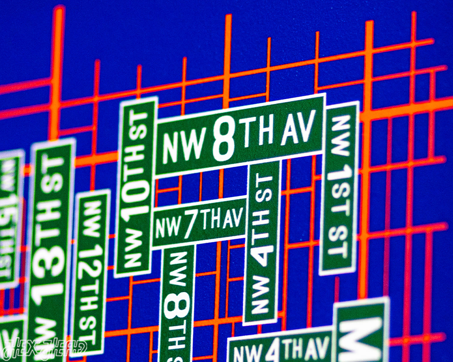 Gainesville, Florida School Street Poster Single Layer Metal Wall Art