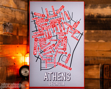 Athens, Georgia School Street Poster Single Layer Metal Wall Art