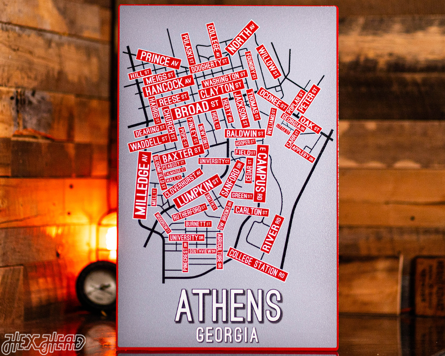 Athens, Georgia School Street Poster Single Layer Metal Wall Art