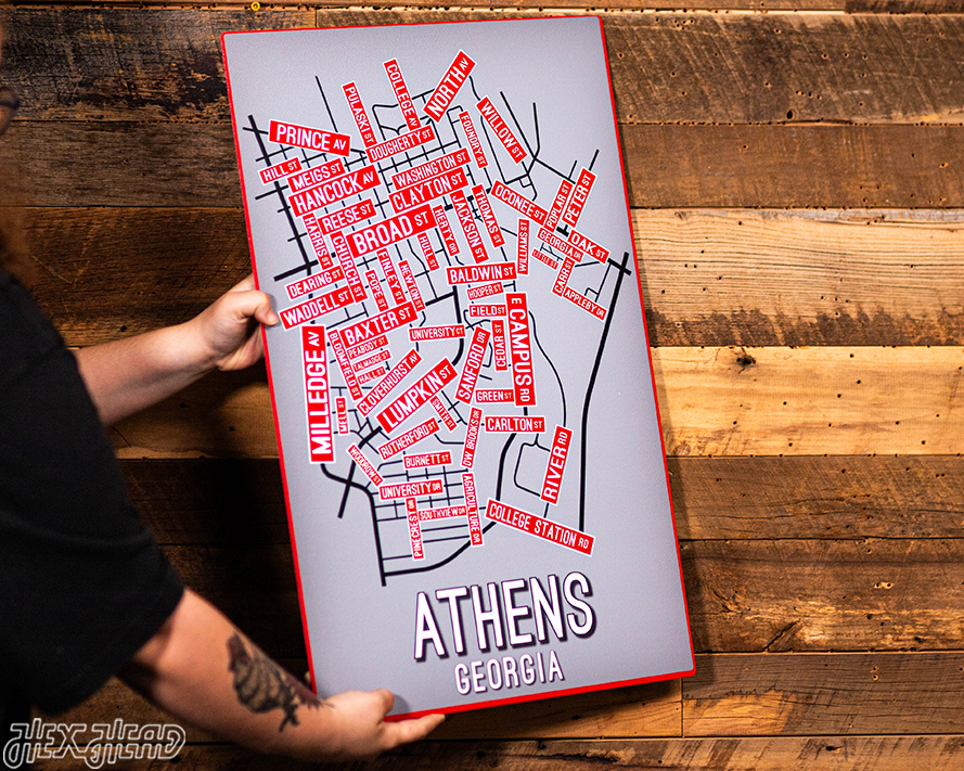 Athens, Georgia School Street Poster Single Layer Metal Wall Art