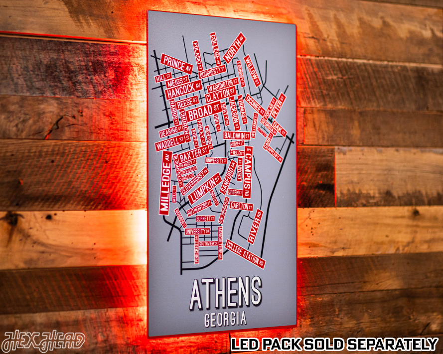 Athens, Georgia School Street Poster Single Layer Metal Wall Art
