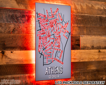Athens, Georgia School Street Poster Single Layer Metal Wall Art