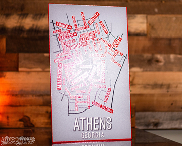 Athens, Georgia School Street Poster Single Layer Metal Wall Art