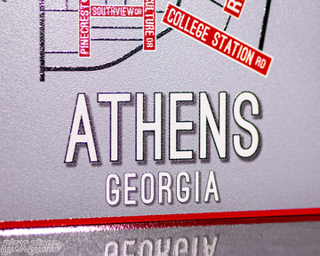 Athens, Georgia School Street Poster Single Layer Metal Wall Art