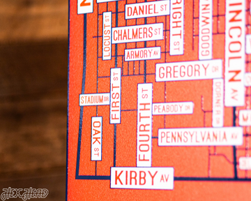 Champaign Urbana, Illinois School Street Poster Single Layer Metal Wall Art