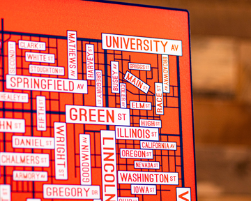Champaign Urbana, Illinois School Street Poster Single Layer Metal Wall Art