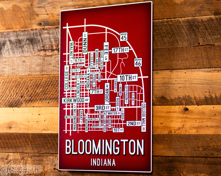 Bloomington, Indiana School Street Poster Single Layer Metal Wall Art