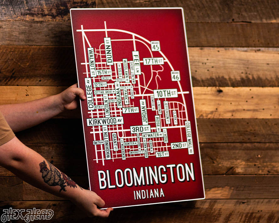 Bloomington, Indiana School Street Poster Single Layer Metal Wall Art