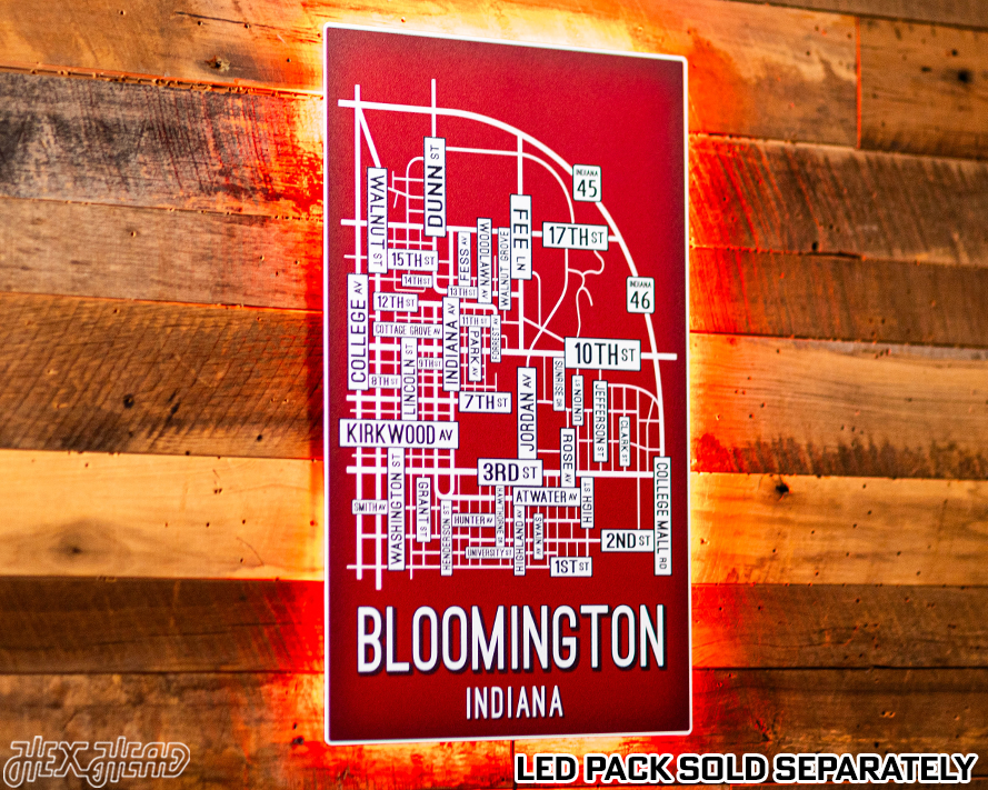 Bloomington, Indiana School Street Poster Single Layer Metal Wall Art