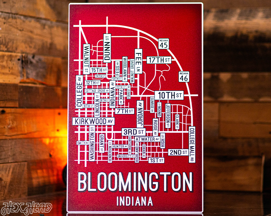 Bloomington, Indiana School Street Poster Single Layer Metal Wall Art