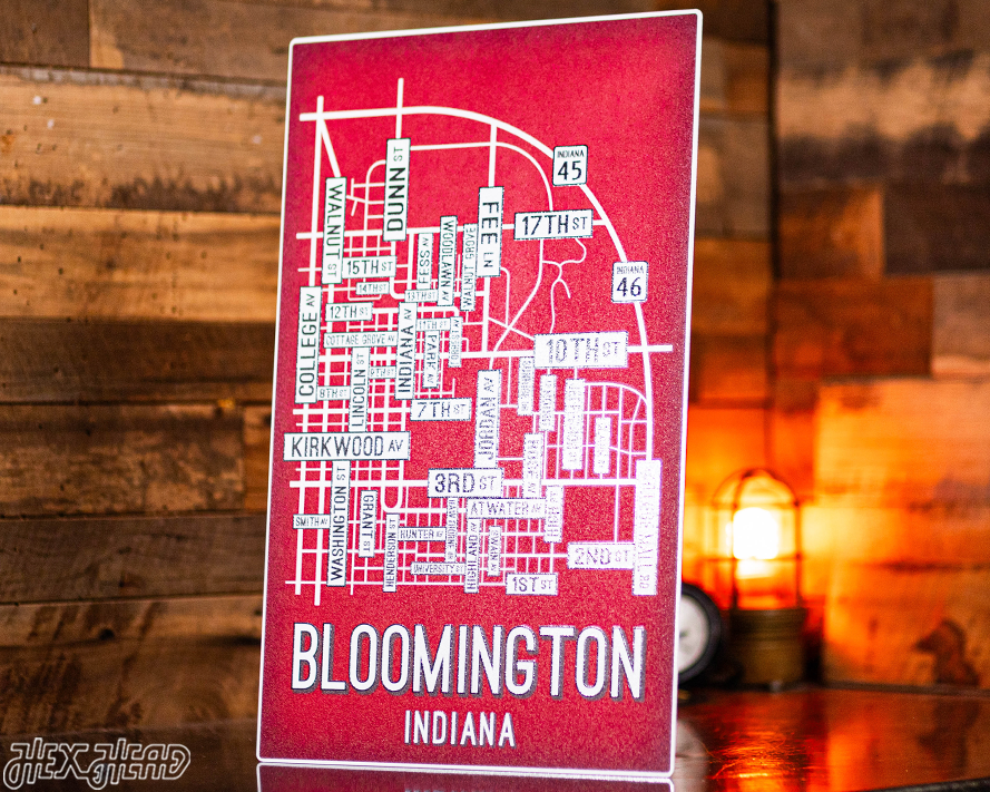Bloomington, Indiana School Street Poster Single Layer Metal Wall Art