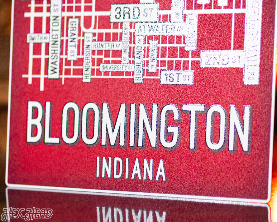 Bloomington, Indiana School Street Poster Single Layer Metal Wall Art